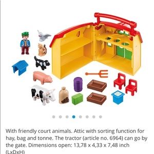 Playmobil 1-2-3 take along farm with extras